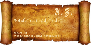 Mohácsi Zénó névjegykártya